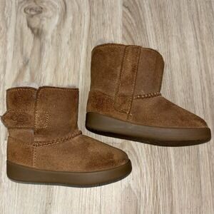 UGG Classic Mini Boots Toddler Chestnut Suede Shearling Lined Size 6T Cozy